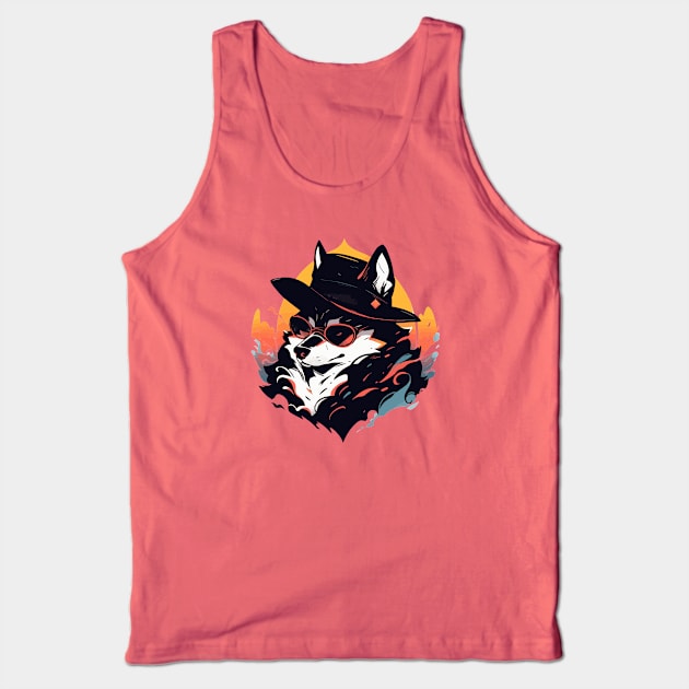 A fancy husky dog ready for the summer Tank Top by etherElric